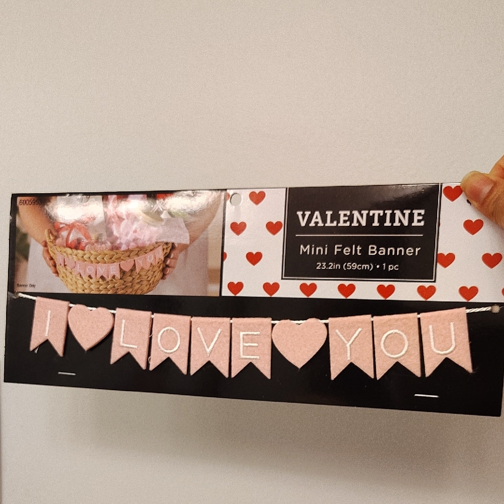 Mini Felt Banner - Pink